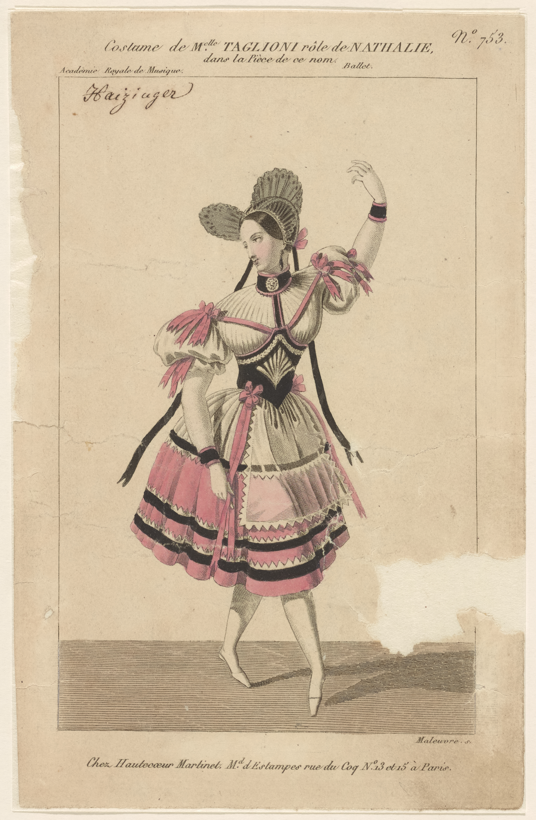 Мария Тальони в балете «Натали или прекрасная швейцарка». 1832