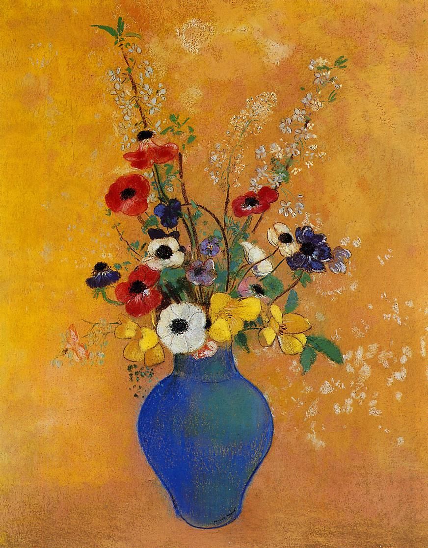 Одилон Редон ваза с цветами